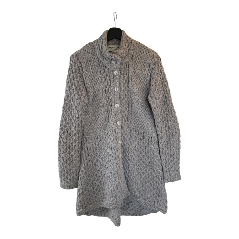 Aran Mor M‎erino Wool A-Line Fit Cardigan - Size Large